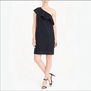 Jcrew black one shoulder dress
